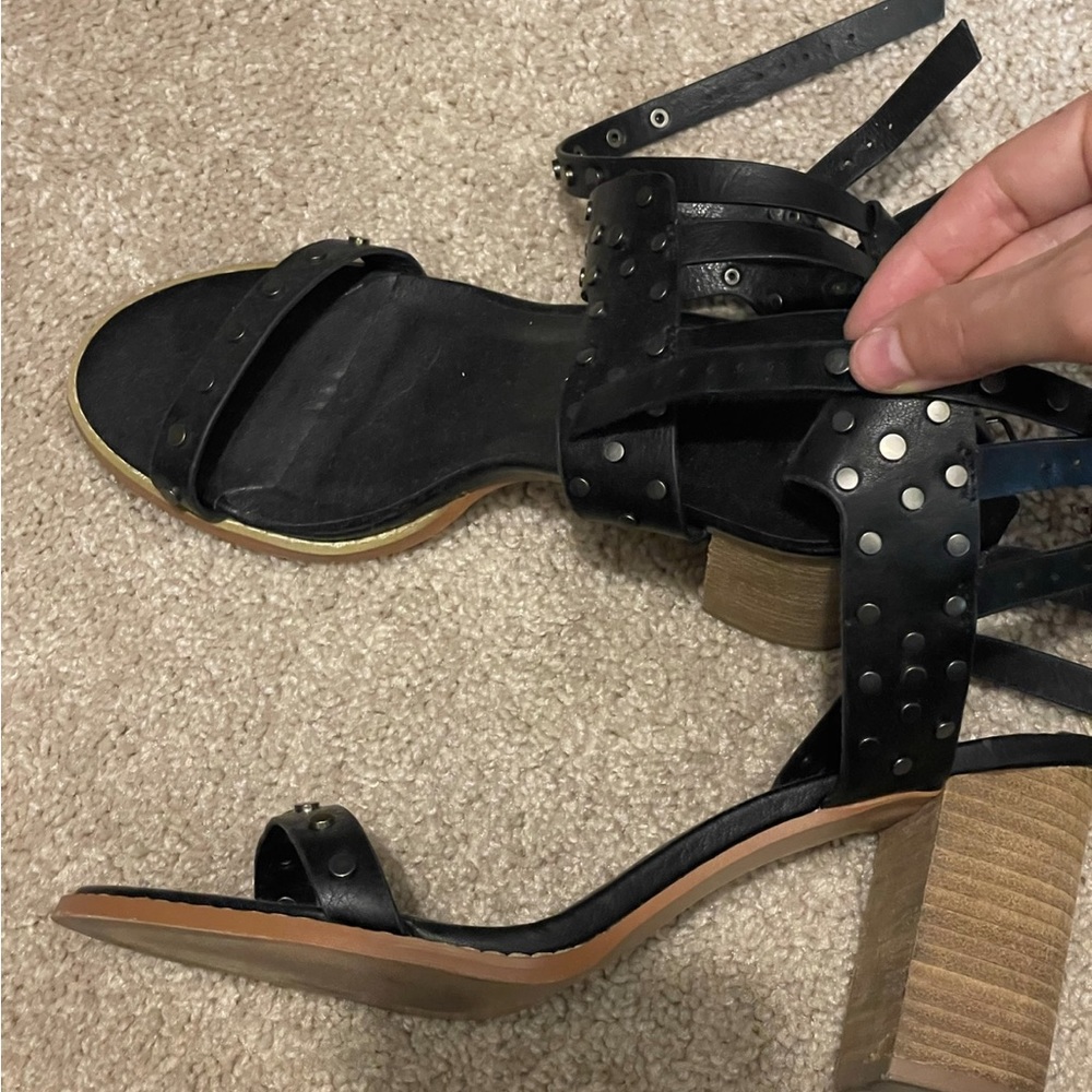 Black studded heels